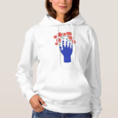 Robothand met bloeiende Rozen artwork Hoodie (Voorkant)