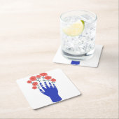 Robothand met bloeiende Rozen artwork Kartonnen Onderzetters (Insitu)