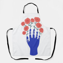 Robothand met bloeiende Rozen artwork