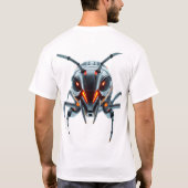 Robotic Ant Face Neon Art T-shirt (Achterkant)