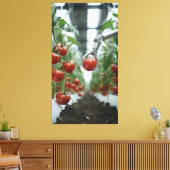 Robotic arms precisely pick ripe tomatoes  canvas afdruk (Insitu (Woonkamer))