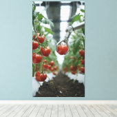Robotic arms precisely pick ripe tomatoes  canvas afdruk (Insitu (Houten vloer))