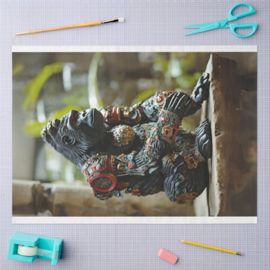 Robotic Black Gorilla Decoupage Tissuepapier (Craft)