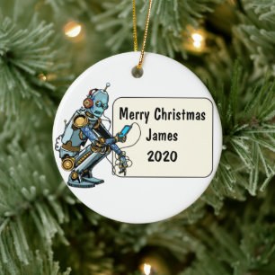 Robotic Custom Kerstmis Keramisch Ornament