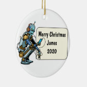 Robotic Custom Kerstmis Keramisch Ornament (Rechts)