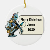Robotic Custom Kerstmis Keramisch Ornament (Voorkant)