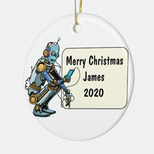 Robotic Custom Kerstmis Keramisch Ornament (Links)