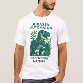 Robotic Dino Protecting Nature Illustration T-shirt