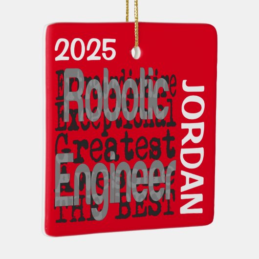 Robotic Engineer Extraordinaire CUSTOM Keramisch Ornament (Rechts)