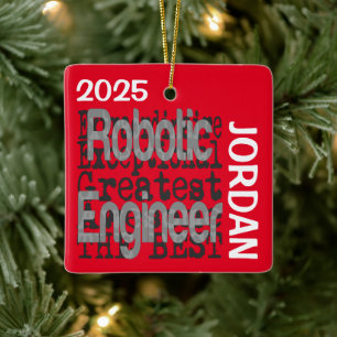 Robotic Engineer Extraordinaire CUSTOM Keramisch Ornament