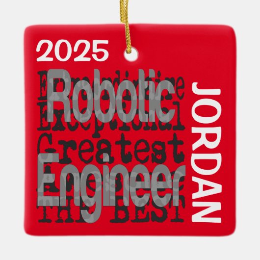 Robotic Engineer Extraordinaire CUSTOM Keramisch Ornament (Voorkant)