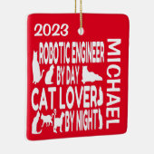Robotic Engineer houdt van Cats CUSTOM Keramisch Ornament (Rechts)