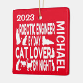Robotic Engineer houdt van Cats CUSTOM Keramisch Ornament (Links)