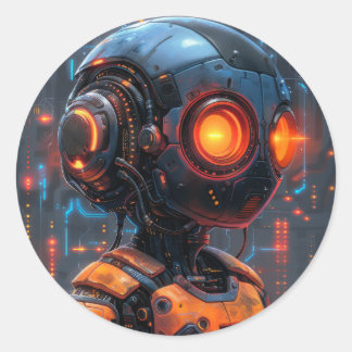 Robotic Era: een futuristische wereld Ronde Sticker