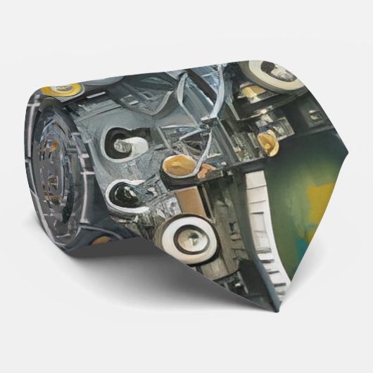 Robotic Geek Nerdy Technology Machine Stropdas (Opgerold)