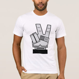 Robotic Hand met Vredesteken T-Shirt