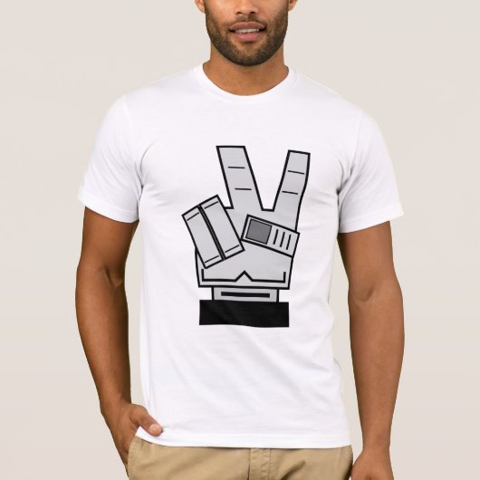 Robotic Hand met Vredesteken T-Shirt (Voorkant)