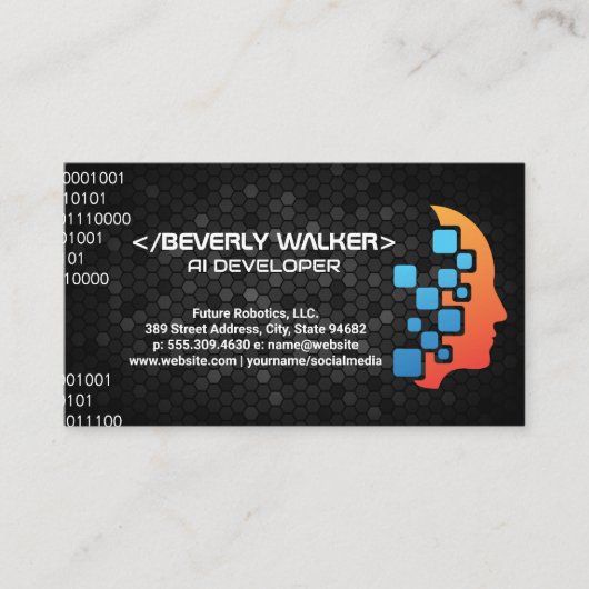 Robotic Human Tech | Kunstmatige Intelligentie Visitekaartje (Voorkant)