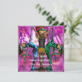 Robotic kerstparty uitnodigen kaart (Staand voorkant)