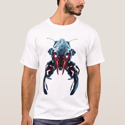 Robotic Lobster Face Art T-shirt (Voorkant)