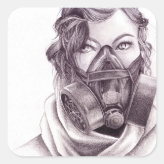 Robotic Mensen: Gasmasker Stickers