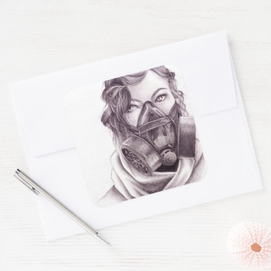 Robotic Mensen: Gasmasker Stickers (Envelop)