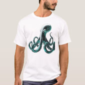 Robotic Octopus - futuristisch technisch ontwerp T-shirt (Voorkant)