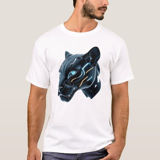 Robotic Panther Face Art T-shirt (Voorkant)