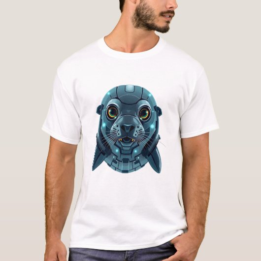 Robotic Seal Face Art T-shirt (Voorkant)
