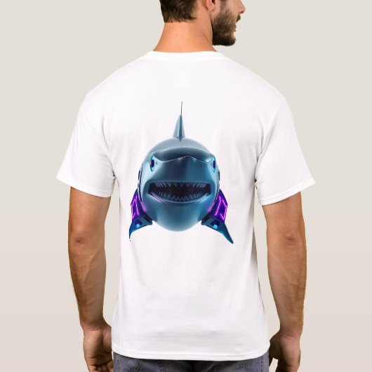 Robotic Shark Face Art T-shirt (Achterkant)