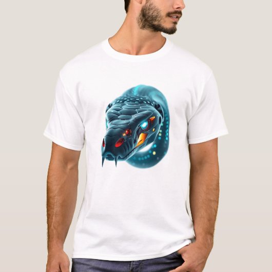 Robotic Snake Face Art T-shirt (Voorkant)