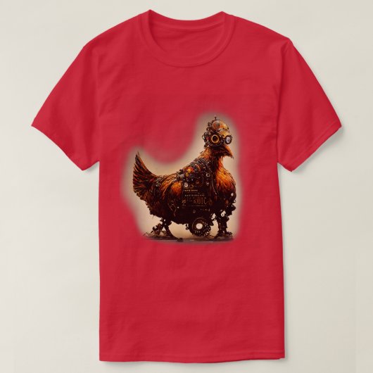 Robotic Steampunk Chicken T-shirt (Design voorkant)