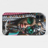 Robotic Streetwear Gangsta Girl met Dreadlocks Case-Mate iPhone Case (Achterkant (horizontaal))