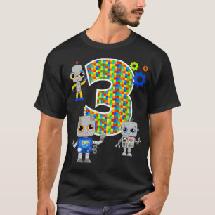 Robotica Engineer 3e verjaardag STEM Partij 3 jaar T-shirt
