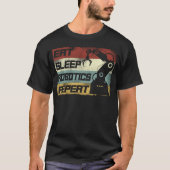 Robotica Engineer Eat Sleep Robotics Herhaal Retro T-shirt (Voorkant)
