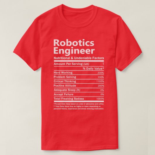 Robotica Engineer Nutritional and Undeni T-shirt (Design voorkant)