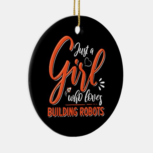 Robotica Engineer Robot Lover Engineering Meisje R Keramisch Ornament (Rechts)