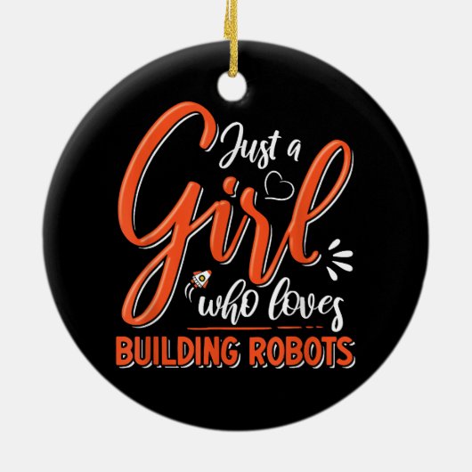 Robotica Engineer Robot Lover Engineering Meisje R Keramisch Ornament (Achterkant)