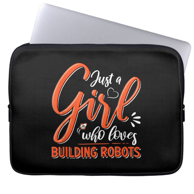 Robotica Engineer Robot Lover Engineering Meisje R Laptop Sleeve (Voorkant)