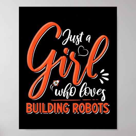 Robotica Engineer Robot Lover Engineering Meisje R Poster (Voorkant)