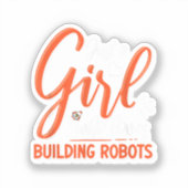 Robotica Engineer Robot Lover Engineering Meisje R Sticker (Voorkant)