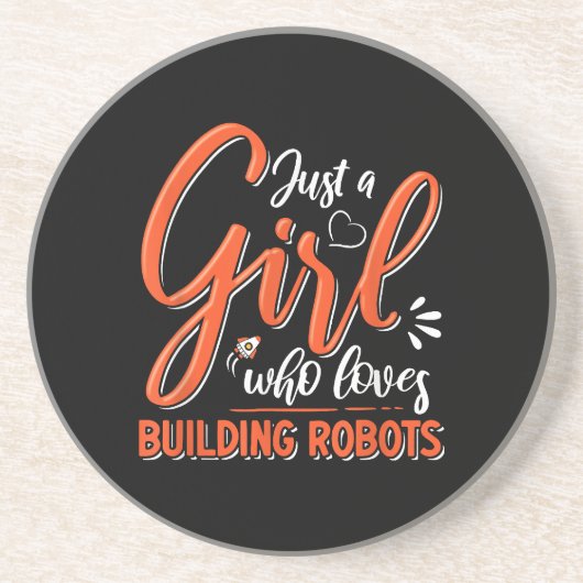 Robotica Engineer Robot Lover Engineering Meisje R Zandsteen Onderzetter (Voorkant)