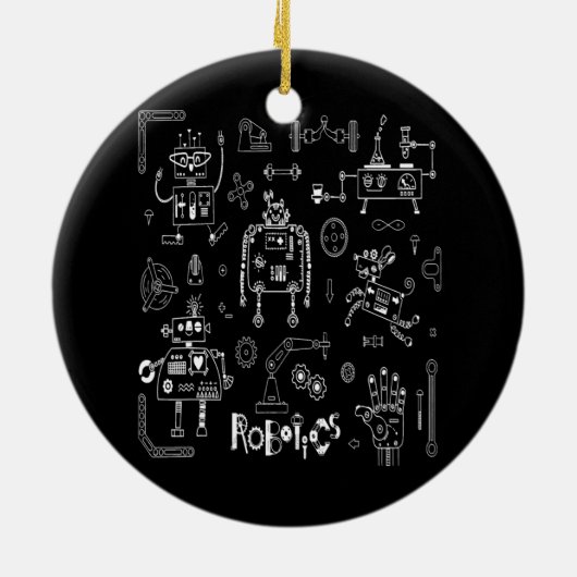 Robotica Engineer Technicus Funny  Robot Keramisch Ornament (Achterkant)