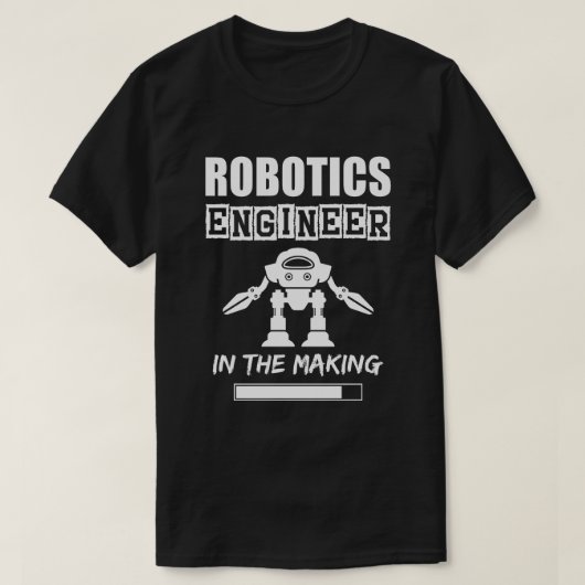 Robotica-ingenieur in de maak, effen textuur t-shirt (Design voorkant)