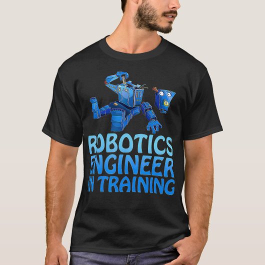 Robotica ingenieur in opleiding grappige robot t-shirt (Voorkant)