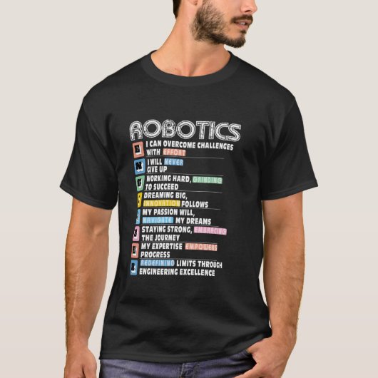 Robotica ingenieur Motivacional T-shirt (Voorkant)