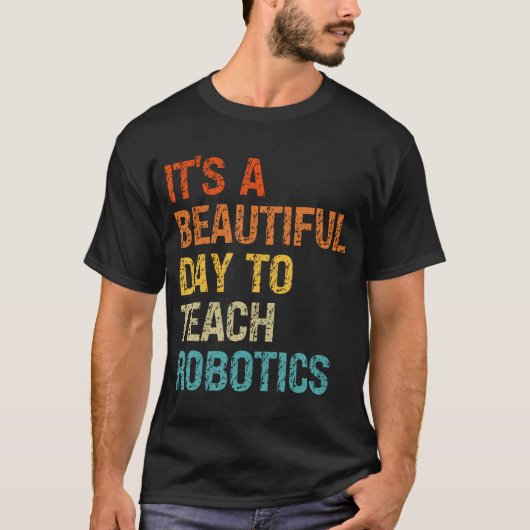 Robotica Leraar Retro Robotic Class Profe T-shirt (Voorkant)