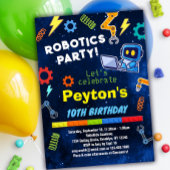 Robotica Verjaardagsfeestuitnodiging voor kinderen Kaart