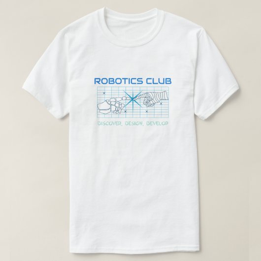 Robotics Club - Ontdekken, ontwerpen, ontwikkelen T-shirt (Design voorkant)