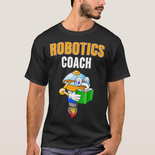 Robotics Coach T-shirt Gift voor Robot Trainer Eng (Voorkant)